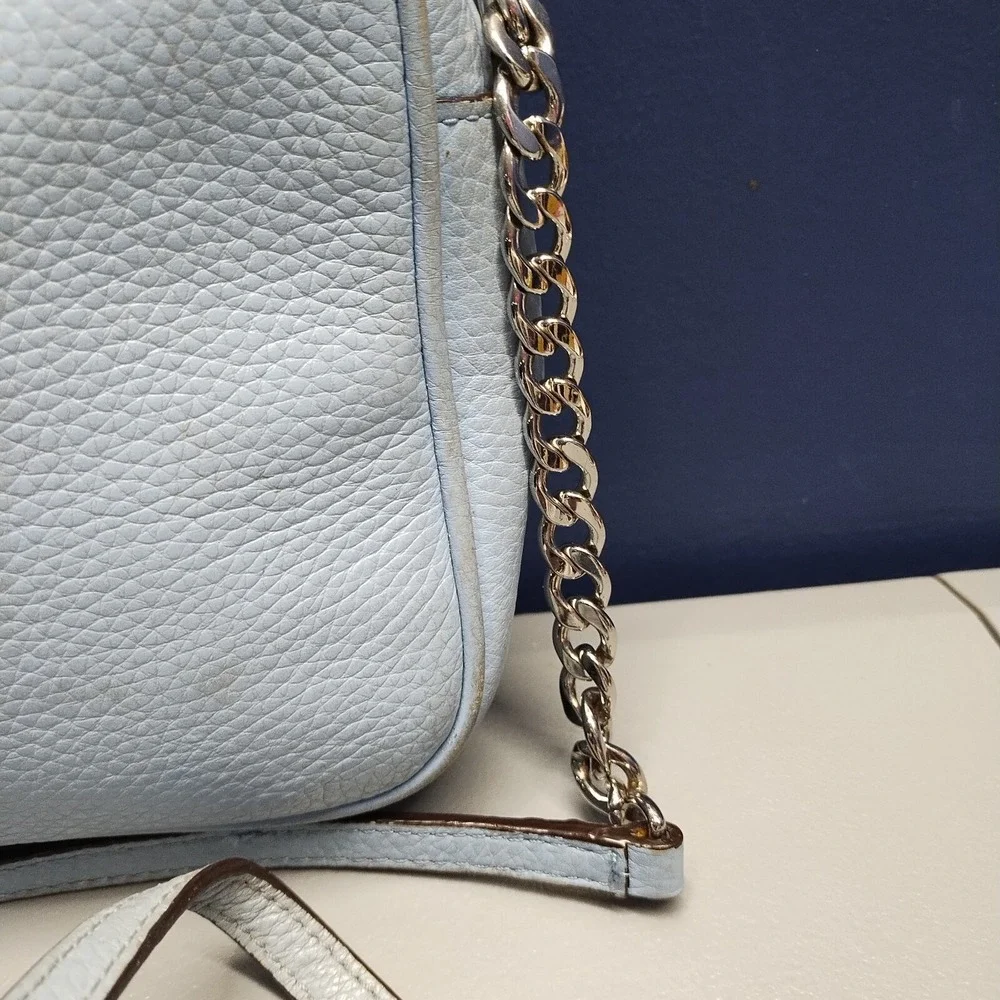 Michael Kors Crossbody Bag Women's Light Blue‎ Inner Pockets Adjustable Strap